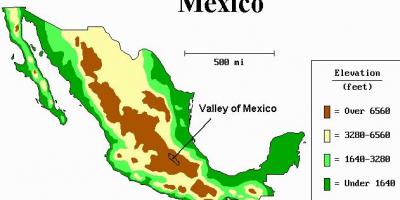 Kort over valley of Mexico