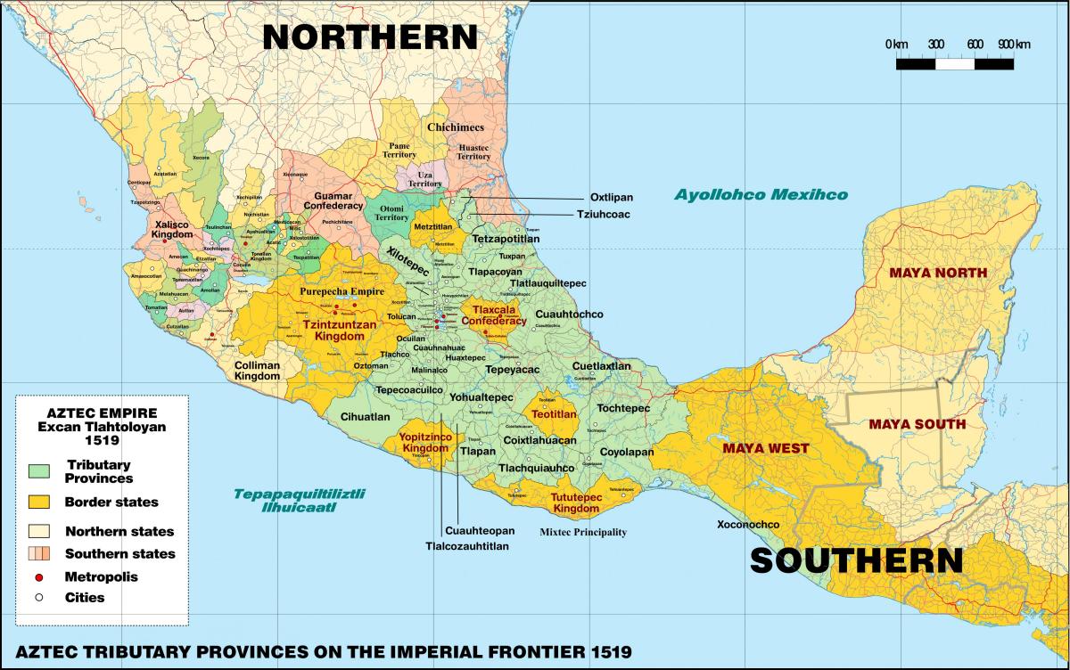 tenochtitlan Mexico kort