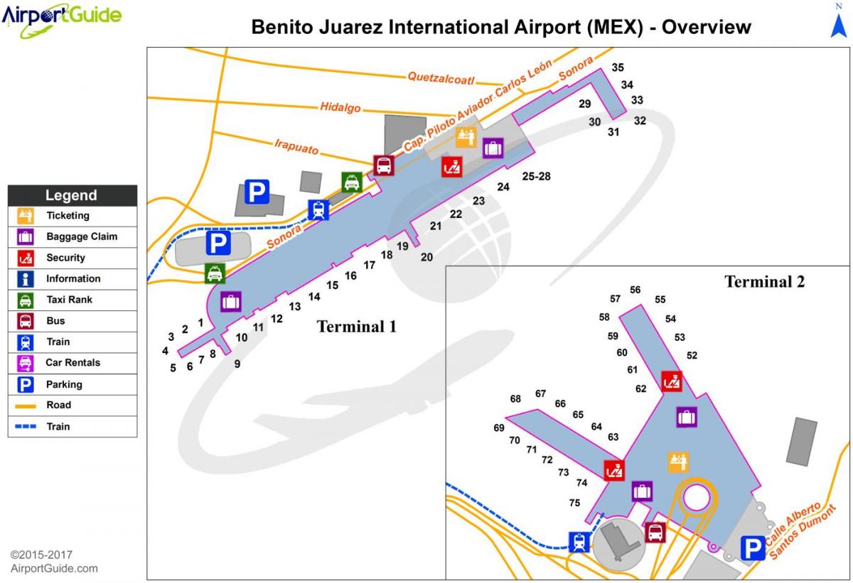 benito juarez internationale lufthavn kort