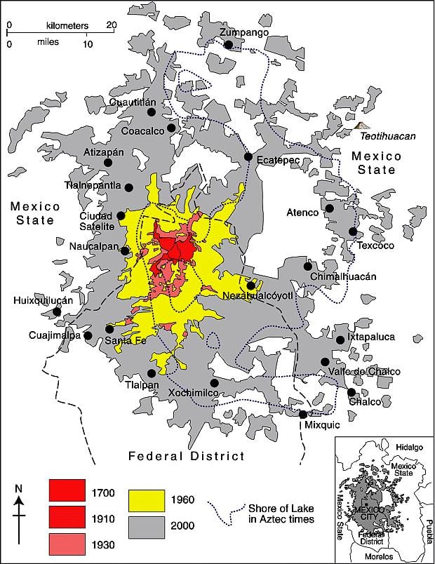 kort over Mexico City