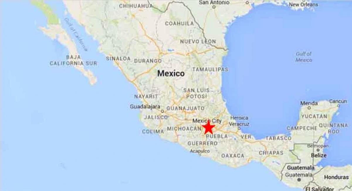 hovedstaden i Mexico kort