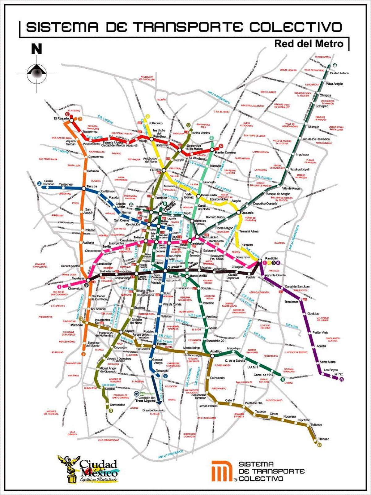 kort over Mexico City transit