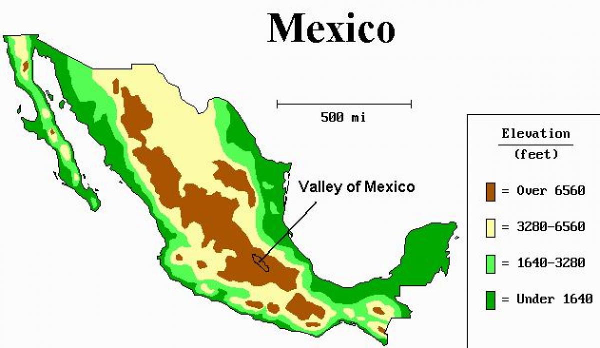 kort over valley of Mexico