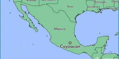 Coyoacan i Mexico City-kort