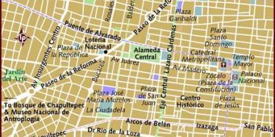 Centro historico Mexico City-kort