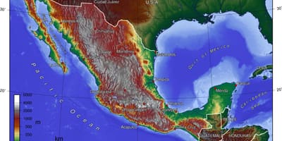 Mexico City topografisk kort