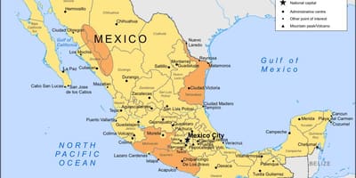 Kort over Mexico City og omegn